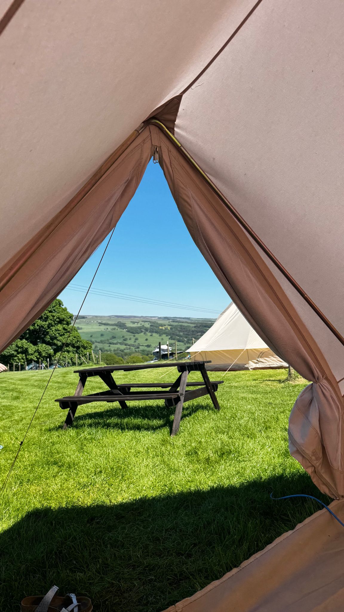 Wide views over Wharfedale on the walk to Ilkley from Ghyll House Campsite