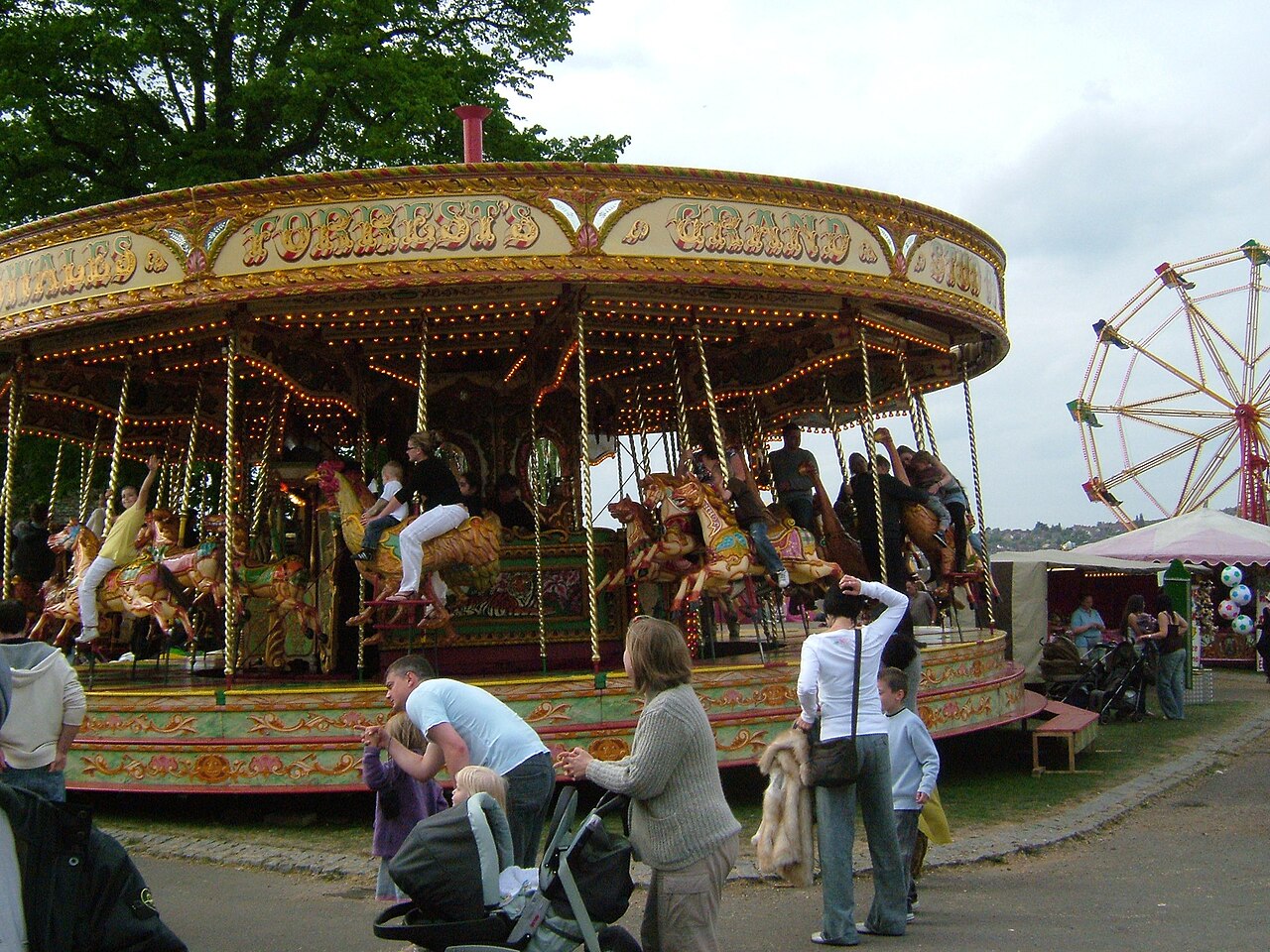 A traditional fairground carousel like those at Ilkley Carnival